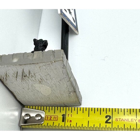 Lemax Spooky Town The Witching Hour Street Post Sign Black Cat Skull Halloween - Picture 3 of 9